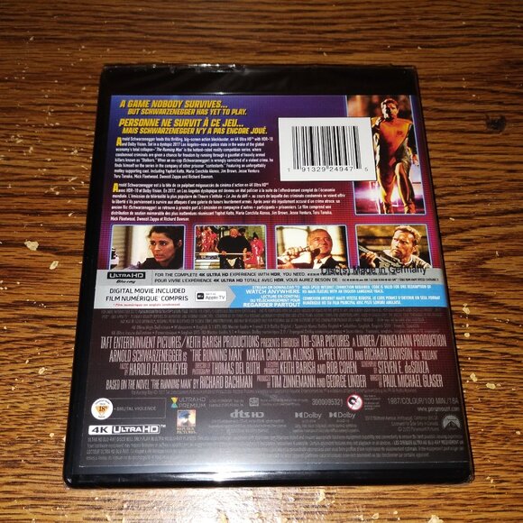 The Running Man (4K Ultra HD, 2025, Canadian) Arnold Schwarzenegger - Picture 4 of 5